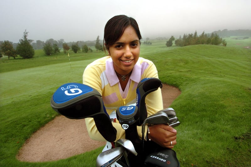 Young professional golfer Kiran Matharu at Cookridge Golf Club in October 2006.
