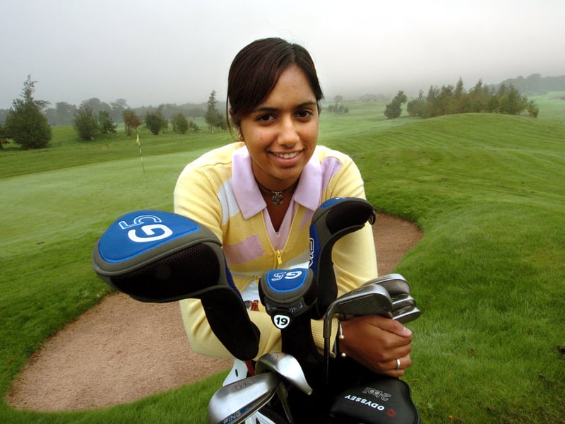 Young professional golfer Kiran Matharu at Cookridge Golf Club in October 2006.