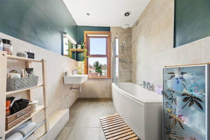 The stylish family bathroom with three piece suite with a bath can also be found here.