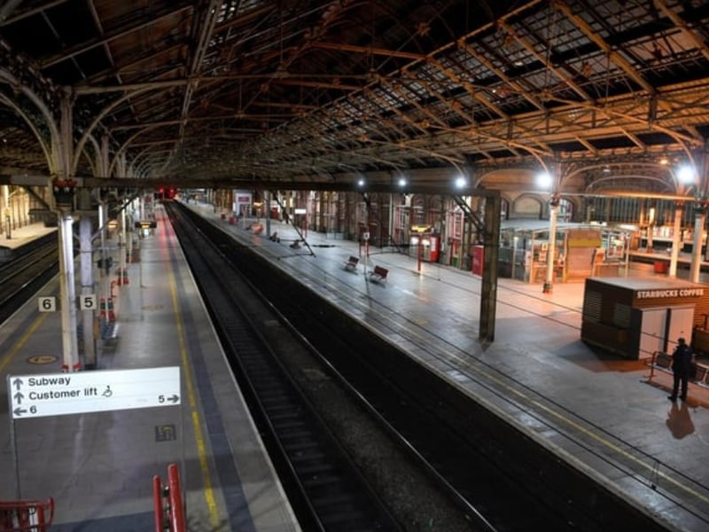 An eerily quiet Preston Railway Station
