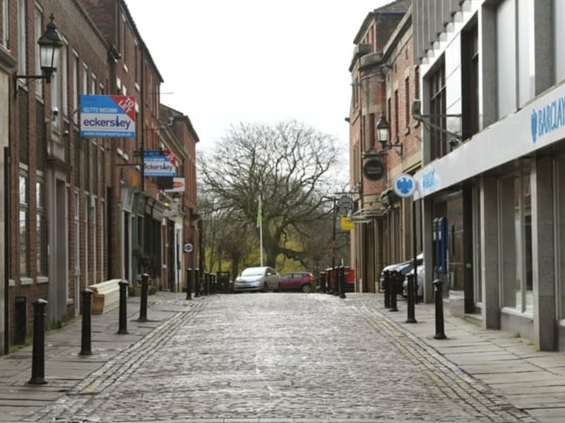 One of the routes down to the popular Winckley Square is completely deserted