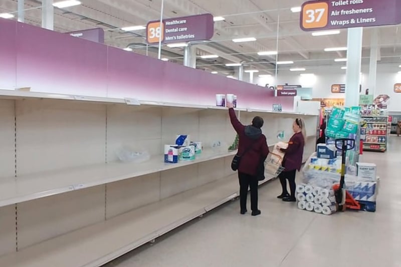 Toilet roll aisle in Sainsbury's on Talbot Road was emptied as quick as staff could replenish.