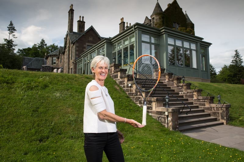 Tennis star Andy Murray bought this 15-bedroom country house hotel in 2013 - thats his mother Judy wielding a racket outside. His wife Kim Sears has recently been redesigning the place. Bed and breakfast with a double room costs from £310 per night.