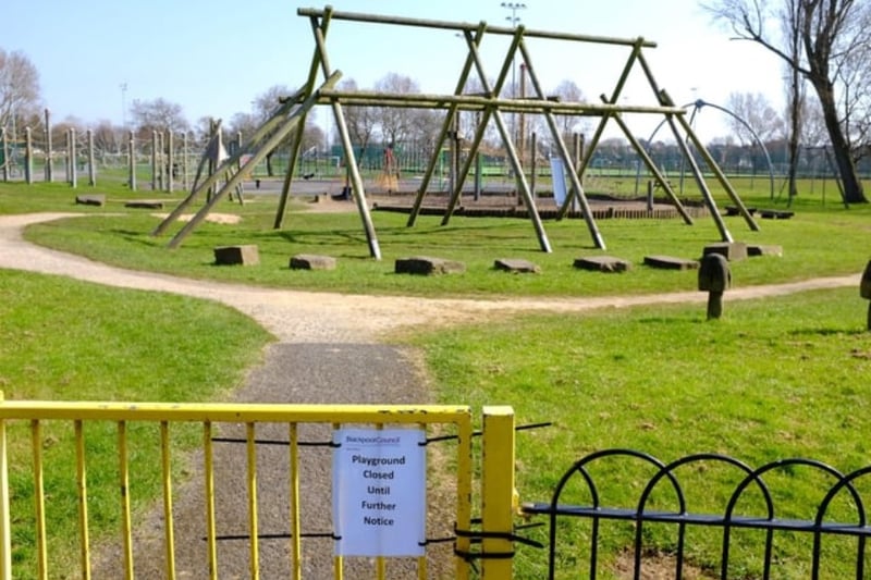 No children in sight as the park is closed