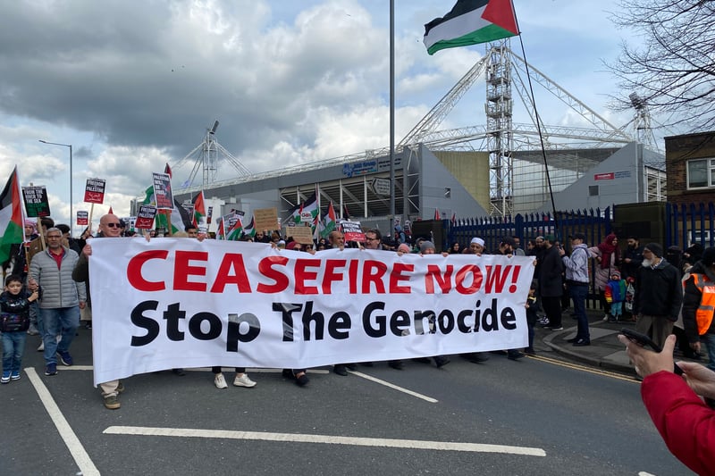 Thousands of people took part in a pro-Palestinian march in Preston.