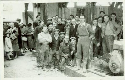 The construction crew who rebuilt Redman's Cafe and shop in 1956 after it collapsed