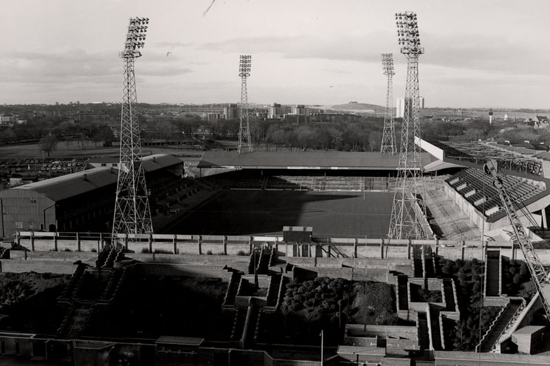 A view of St. James Park Newcastle upon Tyne taken in 1978. The photograph shows the four sides of the stadium.