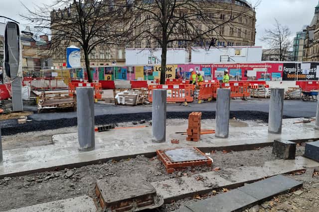 Sisk has been installing bollards at the top of Fargate.