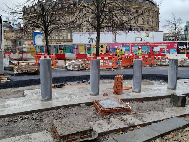 Sisk has been installing bollards at the top of Fargate.