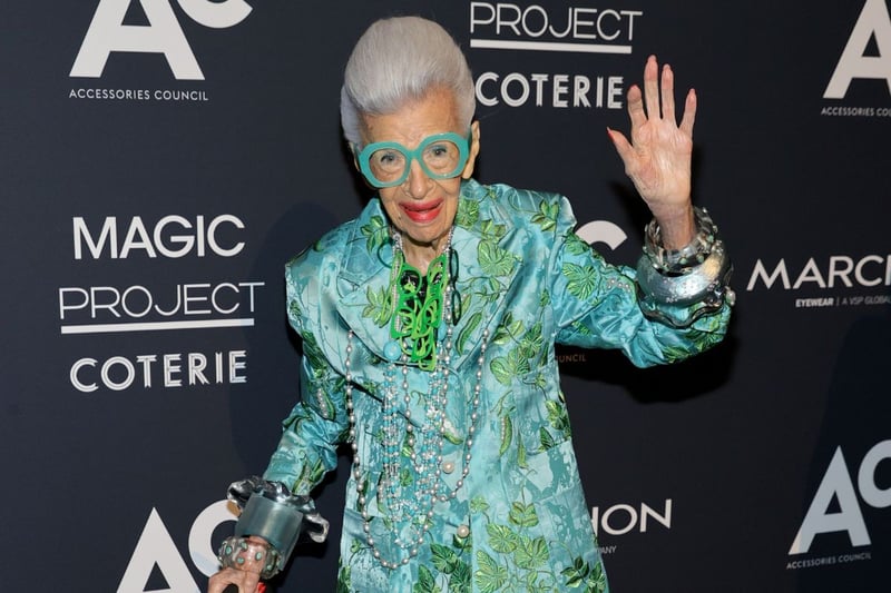 NEW YORK, NEW YORK - NOVEMBER 02: Iris Apfel attends the 2021 ACE Awards at Cipriani 42nd Street on November 02, 2021 in New York City. (Photo by Jamie McCarthy/Getty Images)