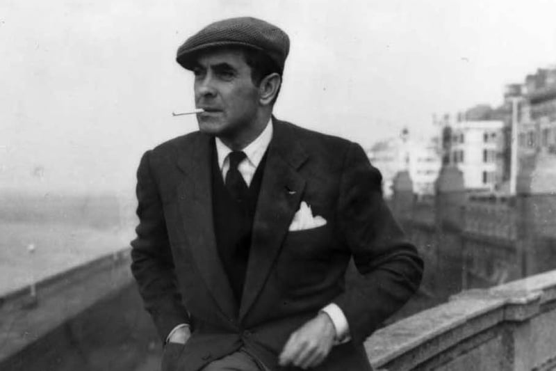 Actor Tyrone Power took a stroll along the prom during his Blackpool visit in 1956
