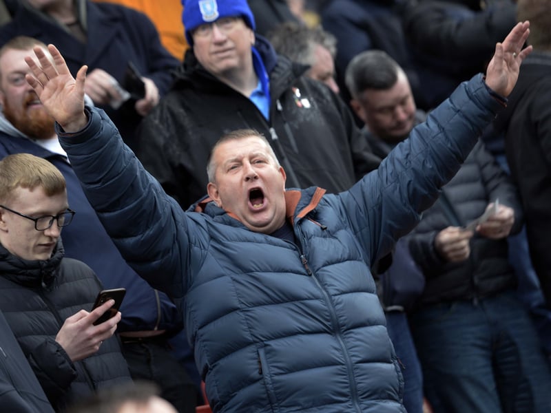 Owls fans who made the short journey to Rotherham to watch a 1-0 win in the local derby.