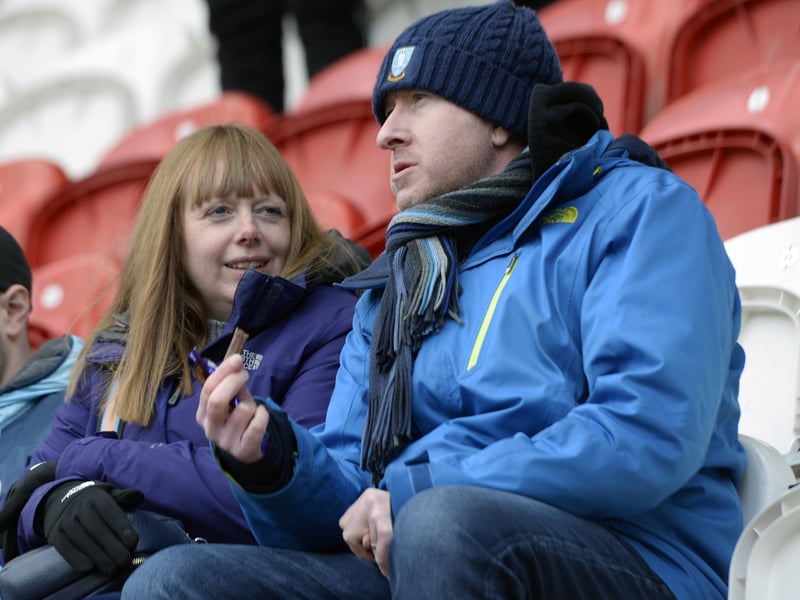 Owls fans who made the short journey to Rotherham to watch a 1-0 win in the local derby.