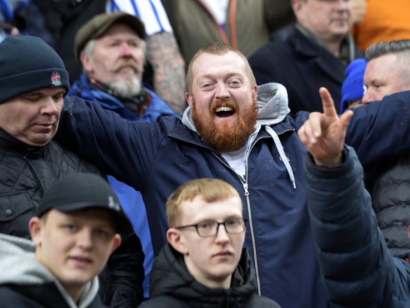 Owls fans who made the short journey to Rotherham to watch a 1-0 win in the local derby.