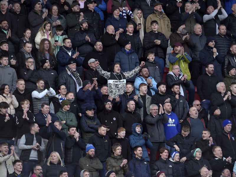 Owls fans who made the short journey to Rotherham to watch a 1-0 win in the local derby.