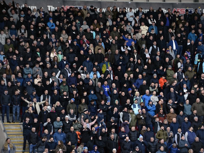 Owls fans who made the short journey to Rotherham to watch a 1-0 win in the local derby.
