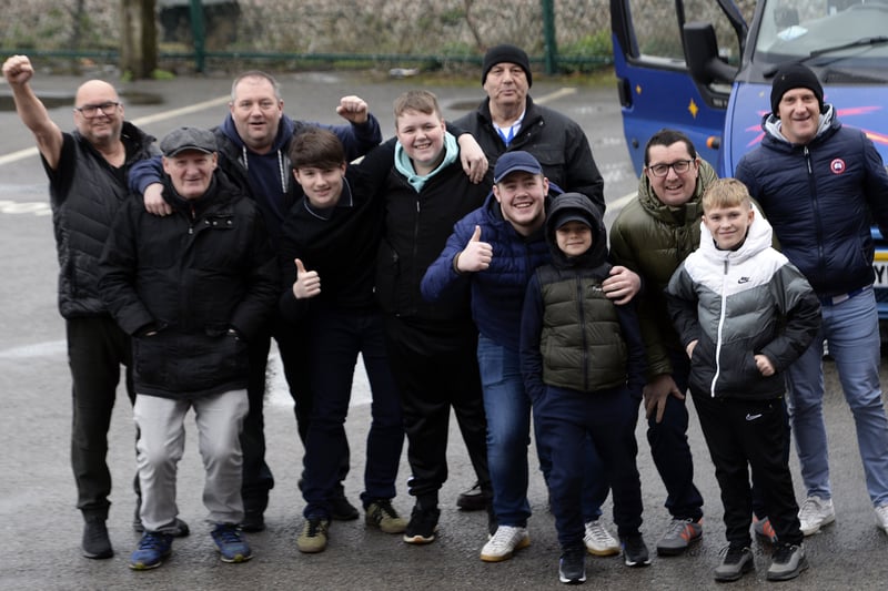 Owls fans who made the short journey to Rotherham to watch a 1-0 win in the local derby.