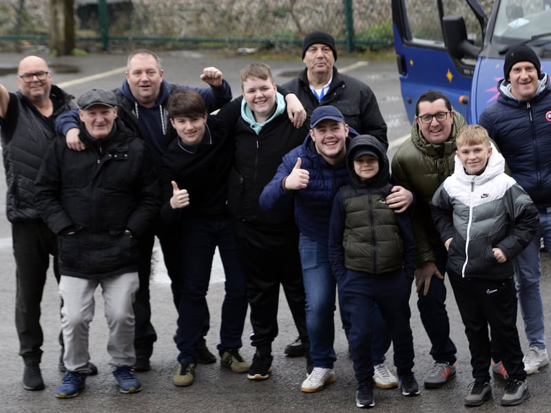 Owls fans who made the short journey to Rotherham to watch a 1-0 win in the local derby.