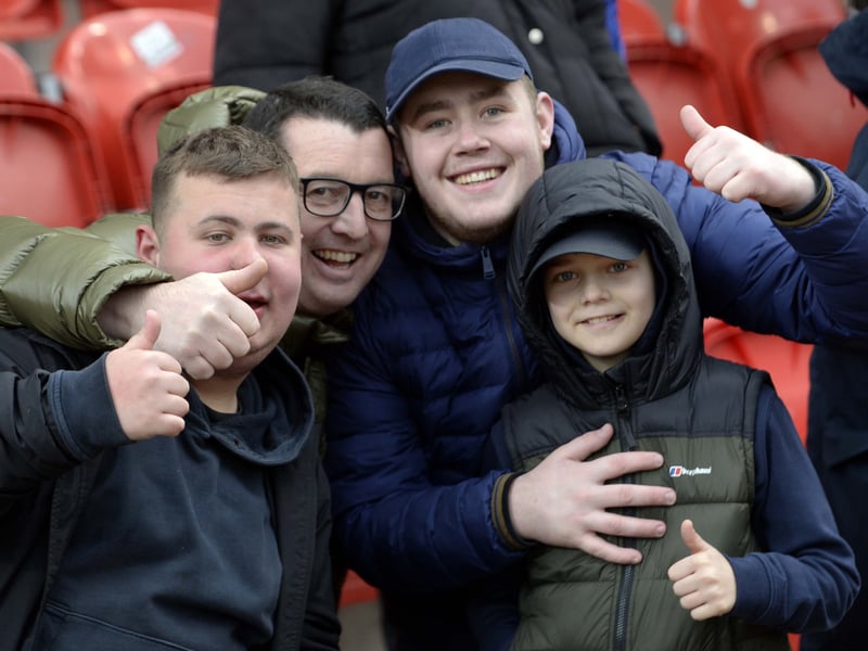 Owls fans who made the short journey to Rotherham to watch a 1-0 win in the local derby.