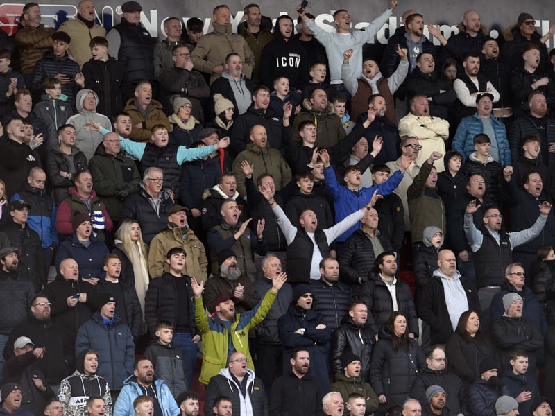 Owls fans who made the short journey to Rotherham to watch a 1-0 win in the local derby.