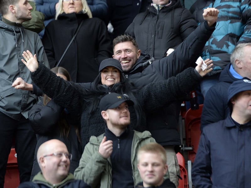 Owls fans who made the short journey to Rotherham to watch a 1-0 win in the local derby.