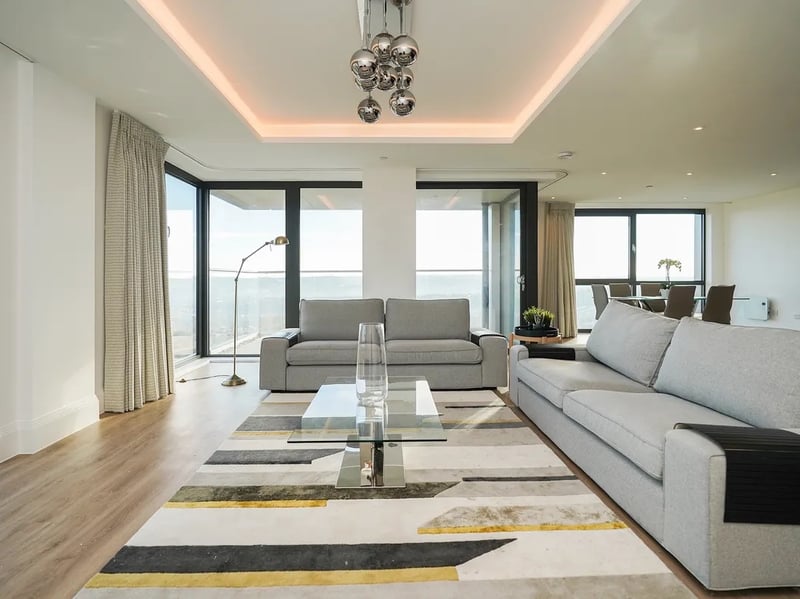 The modern apartments feature large, open plan living spaces.