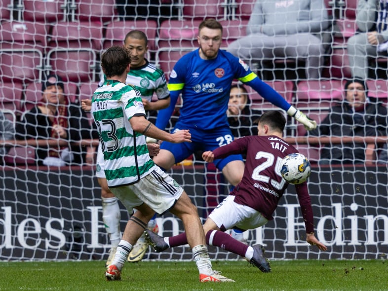 Everybody was required for this Hearts win. And that included the subs, with Tait putting himself about for the cause.