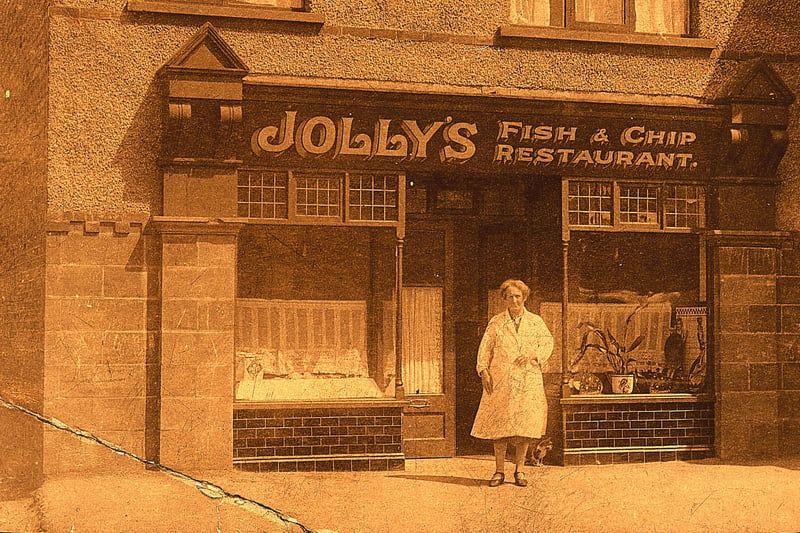 Jolly's Fish and Chip shop in Manor Road Fleetwood during the 1930s
