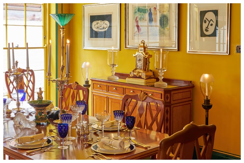 Freddie Mercury's his favourite colour was a citrus-toned yellow that adorned the walls of his dining room. It is thought that he chose jewel tones to remind him of his childhood in Zanzibar and India. There is an historic photograph of him that shows him taking pleasure in the process of painting cornicing