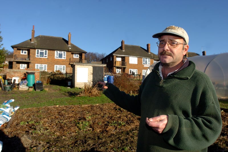Richard Veitch from Leeds Organic Growers pictured on the allotments in Headingley that were to be being cleared and rebuilt thanks to a £80,000 grant. Pictured in December 2004.