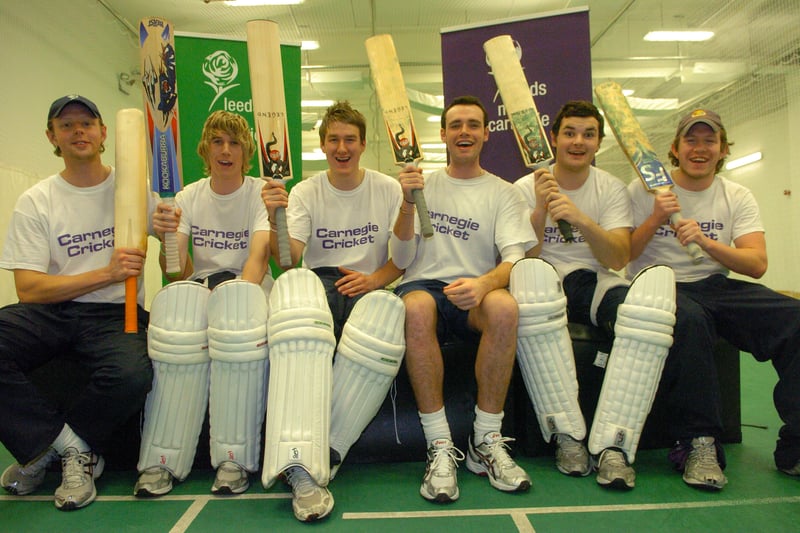 Leeds Met Carnegie cricket record attempt at the Indoor Cricket School at Headingley
Pictured celebrating are team members, from left, Andy Siddall,  Dan Oldham, Matt Gummerson, David McCallum, Rob Sutton and Paul Malone. Pictured in December 2007.