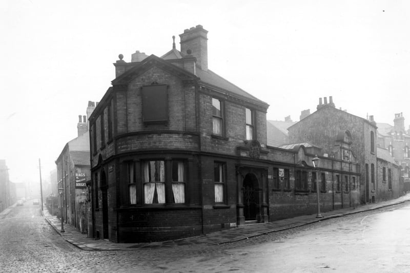 Leeds Terrace is on the left and Albert Grove to the right. On the junction is the Jewish Women's Public Baths and two Mikvah baths. These resembled wide mouthed wells and were used for ritual cleansing observance. They were later leased by the Jewish community who took responsibility for them. The cost of the land and building was £2,400 and the baths opened in October 1905. In 1909/10 there were on average 800 attendances a month; by 1957 it was less than 40 a month. By then the building was in a poor state of repair and the area had generally deteriorated.