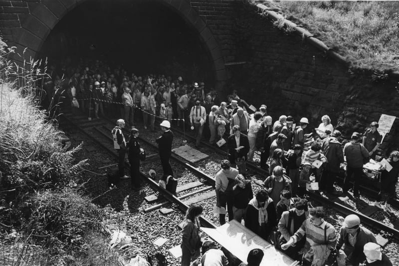 Rail enthusiasts and those who just enjoy doing something different flocked in their thousands to Summit Tunnel, which runs between Todmorden in West Yorkshire, and Littleborough in Lancashire, for a unique experience in August 1985.