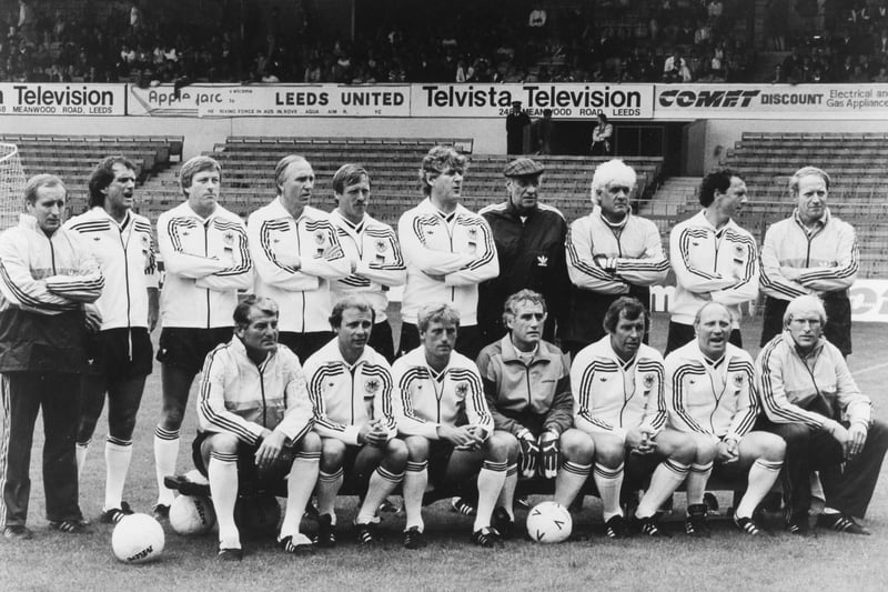 Elland Road hosted a replay of the 1966 World Cup final in July 1985. Pictured pre-match are the West Germany team.