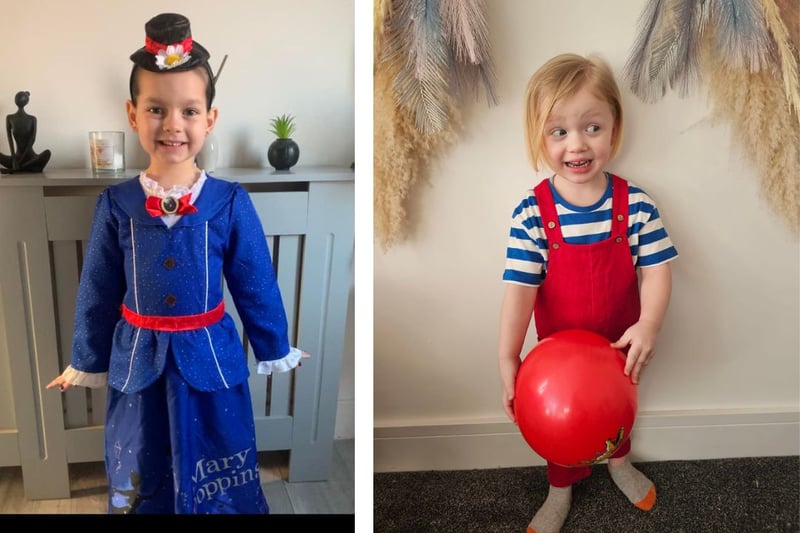 L: Esmae as Mary Poppins. Right: Dennis the Menace