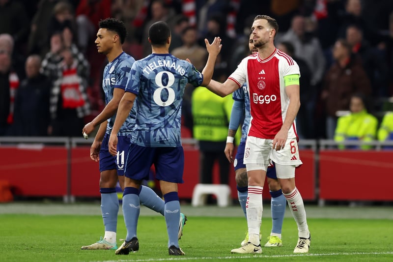 The Belgian was utilised as a second striker once again even despite the inclusion of Rogers in the XI. He got Ajax midfielder Mannsverk in the book.