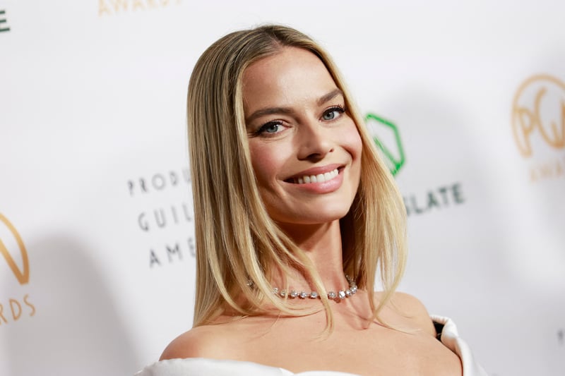 Australian actress Margot Robbie arrives for the 35th Annual Producers Guild Awards at the Ray Dolby Ballroom Ovation Hollywood on February 25, 2024, in Hollywood, California. (Photo by Michael Tran / AFP)