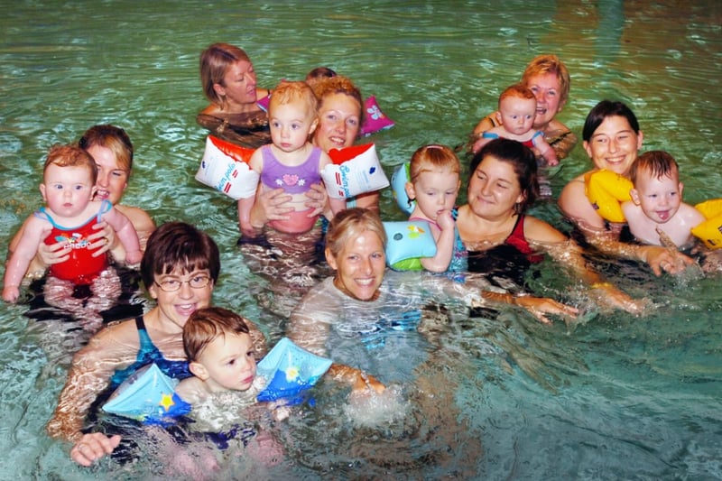 These mums and babies were raising money with a splashathon at Crowtree Leisure Centre in 2007.