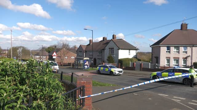 A cordon was put in place, following the stabbing at a property on Shirecliffe Road in Sheffield. Photo: Ollie Potts
