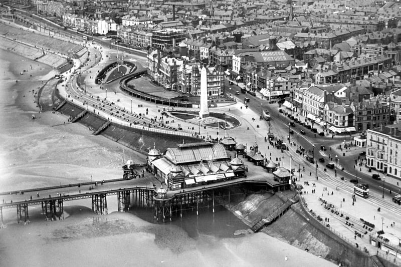 An aerial view of North Pier from the 1940's