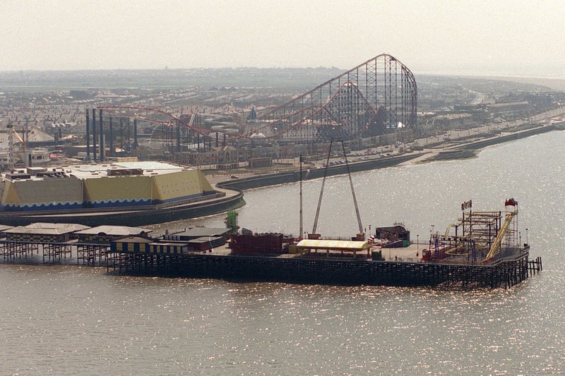 South Pier when the funfair trappings such as the Sky Coaster and the Crazy Mouse, shared the skyline with the Pleasure Beach
