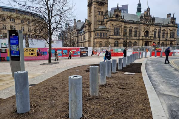 Sheffield Council has outlined plans that will see more of the city centre pedestrianised. Picture shows work that has been carried out on Fargate. Picture: David Kessen, National World