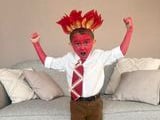 Oscar aged 5 dressed at the word Anger. Photo Hannah Booth