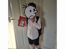 Alby aged 7 as Diary of a Wimpy Kid