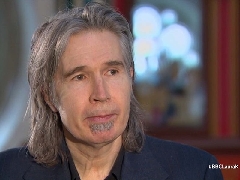 Del Amitri lead singer Justin Currie being interviewed on the BBC 1 current affairs programme, Sunday With Laura Kuenssberg. Picture: BBC One/PA Wire