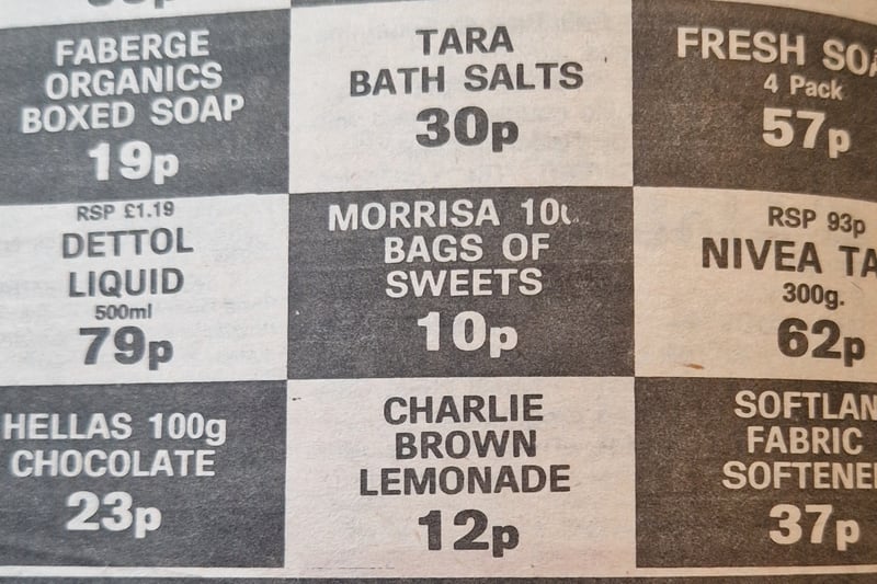 Charlie Brown lemonade was 12 pence a bottle at Countdown in Blandford Street and The Galleries.