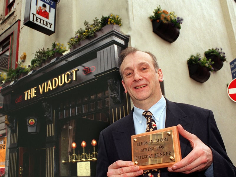 The Viaduct landlord Keith Prime was celebrating after scooping a Leeds in Bloom award.