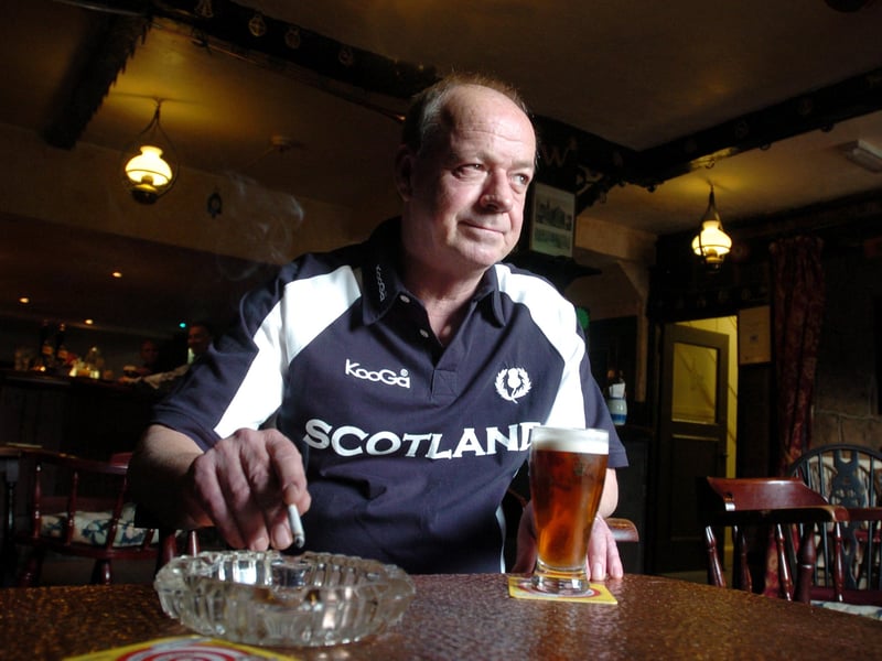 Do you remember Half Moon Inn landlord Jim Irvine? He warned the pub may have to stop serving food if the smoking in pubs ban become law. Pictured in November 2004..