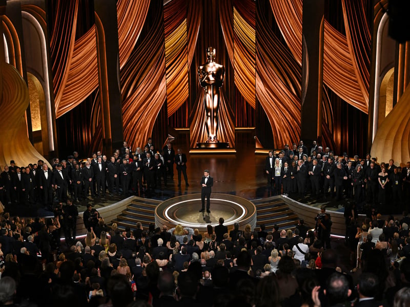 During an opening monologue full of jokes which more or less landed, host Jimmy Kimmel took a moment to recognise the workers in Hollywood who pulled through despite actors’ and writers' strike in 2023. He brought out members of the International Alliance of Theatrical Stage Workers (IATSE) which refused to cross picket lines.
