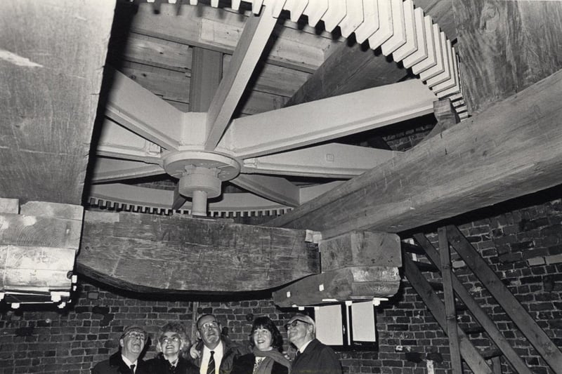 Blackpool Council members who made the ascent to the top the Marton Windmill to see the restoration work in 1987